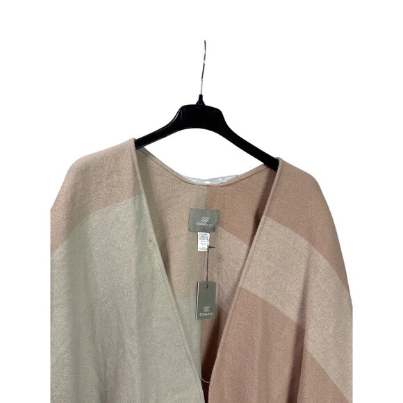 Soia & Kyo Womens Fringe Shawl Wrap Blush Pink Beige One Size Soft Knit Fabric N - Picture 2 of 6